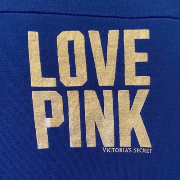 VS VICTORIA SECRET PINK COLTS OFF SHOULDER LIGHTWEIGHT OVERSIZED TOP FOIL BLING - Picture 3 of 4